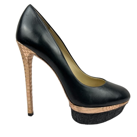 B Brian Atwood Shoes - B Brian Atwood Fontanne Platform Pump sz 8.5 39 Metallic Statement Heels